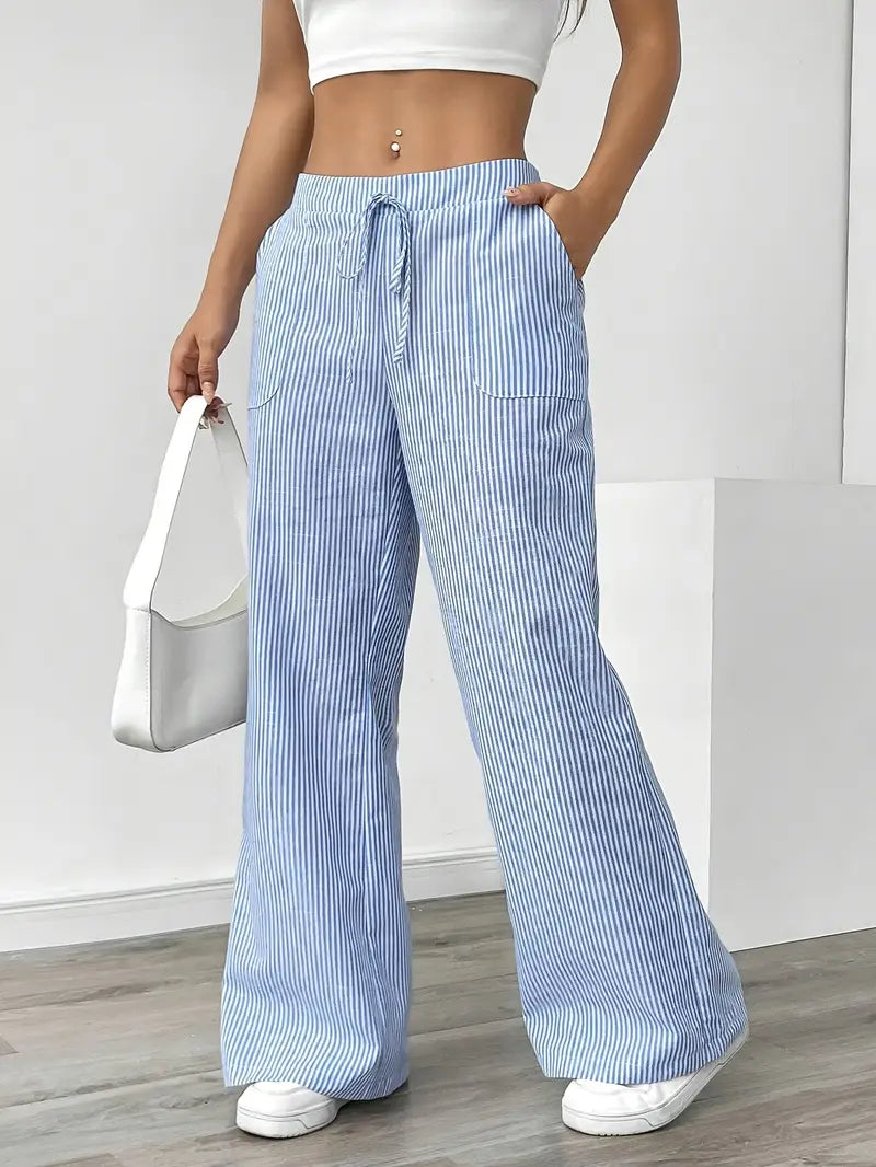 Alina™ | Elegant Striped Pants with Pockets