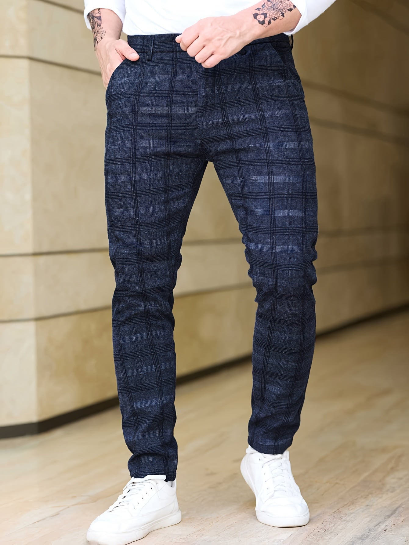 Flavio Santoro Slim-Fit Plaid Trousers