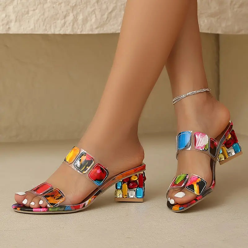 Chiara ~ Colorful Sandals with Double Strap