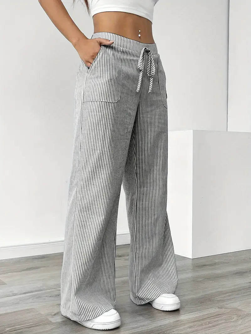 Alina™ | Elegant Striped Pants with Pockets