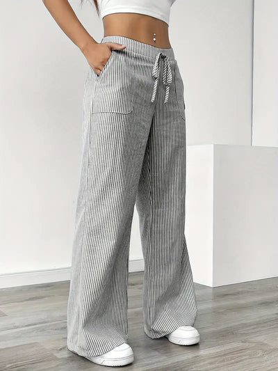 Alina™ | Elegant Striped Pants with Pockets