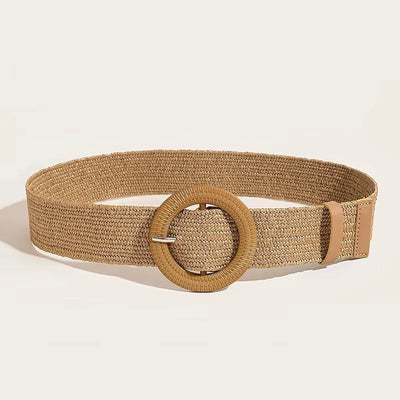 Sand & Pearl Woven Raffia Belt