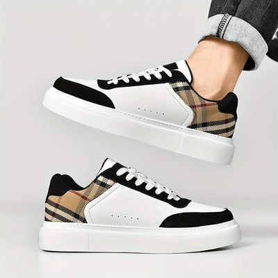 Cesare Bellandi Plaid Streetwear Leather Sneakers