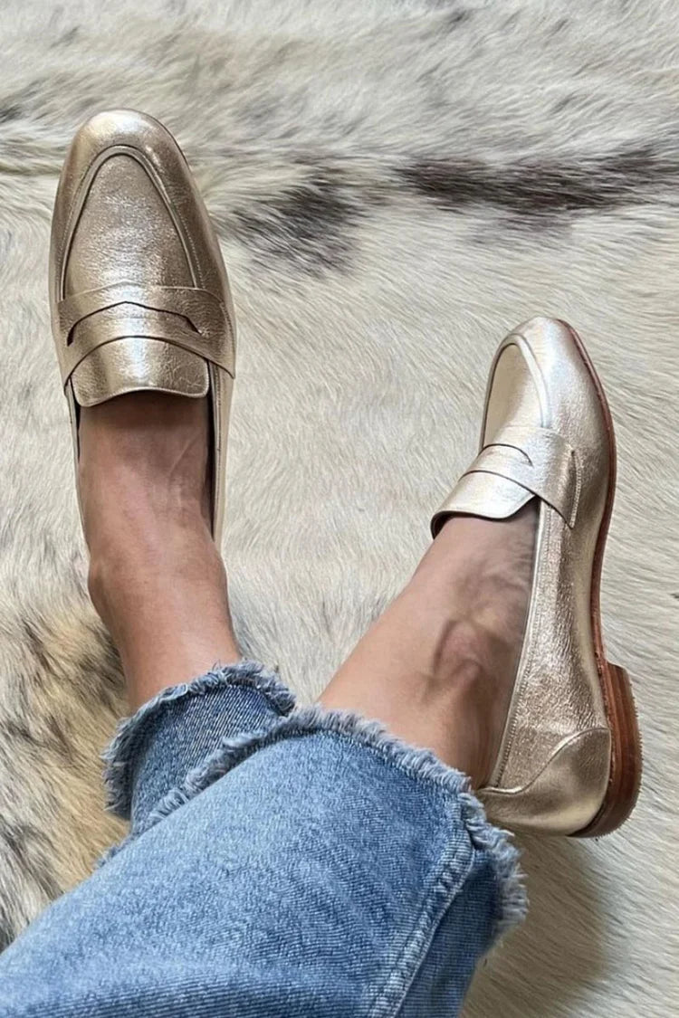 NORTHLINE STUDIO | SHINY LIGHT GOLD LOAFER