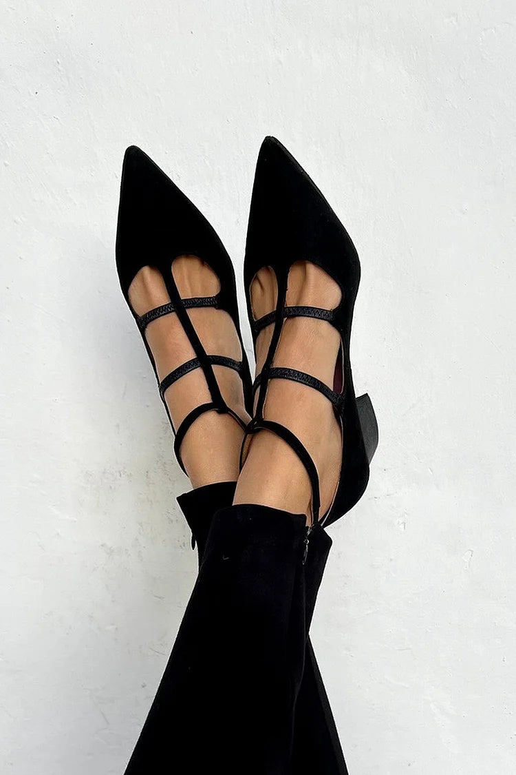ELENA | STRAPPY POINTED FLATS