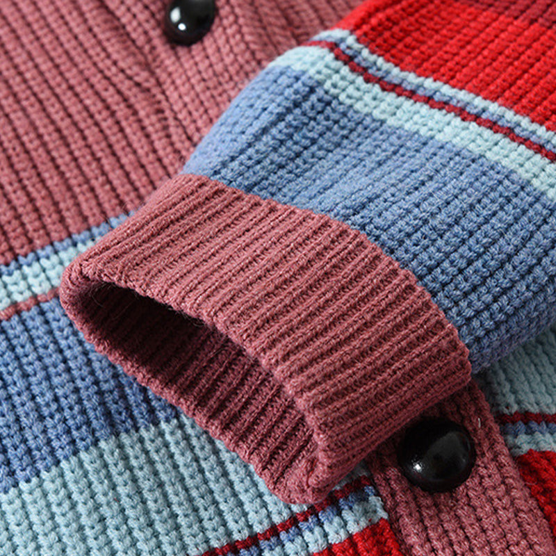 Asher™ | Colorblock Lapel Sweater Jacket