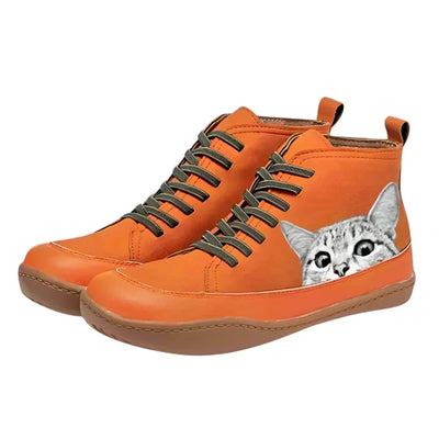 Aiyana™ | Leather Ankle Boots for Cat Lovers