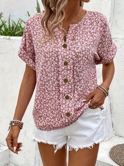 NORTHLINE STUDIO | FLORAL BUTTON BLOUSE