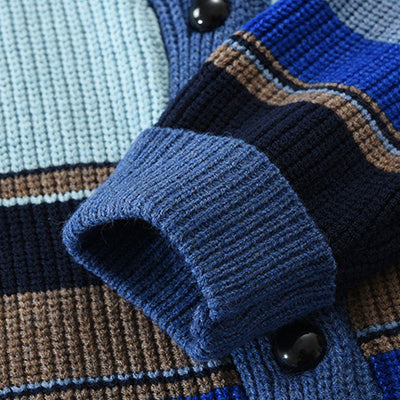 Asher™ | Colorblock Lapel Sweater Jacket