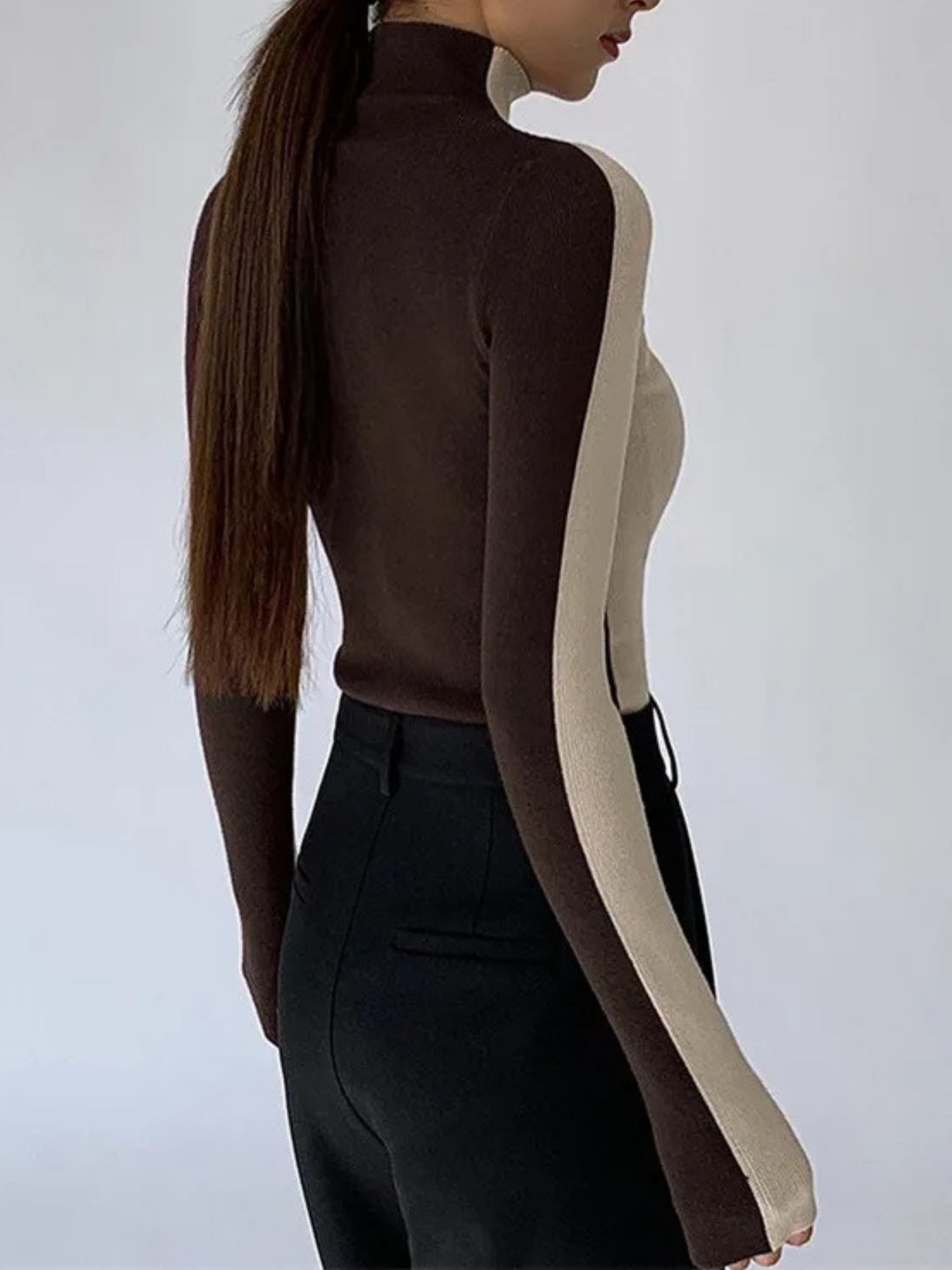 Eclipse Contrast Knit Turtleneck