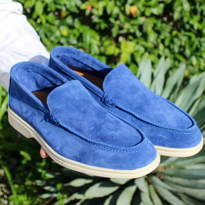 Mocassini Portofino in Camoscio Blu Elettrico