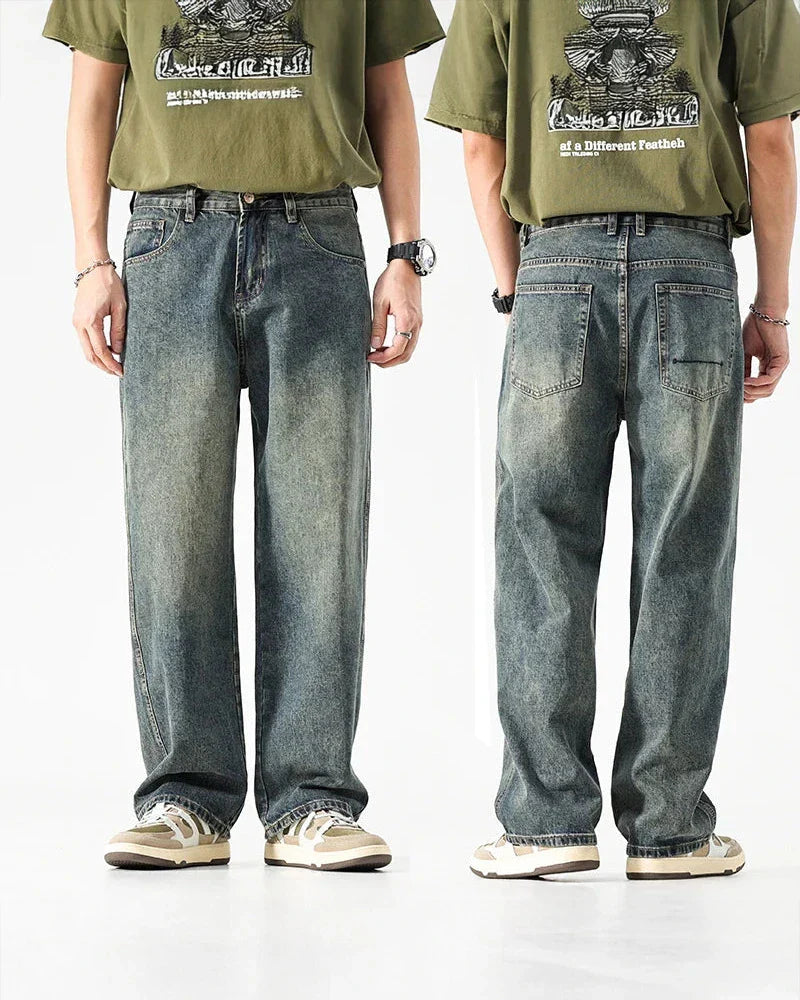 Rigid Washed Denim Jeans