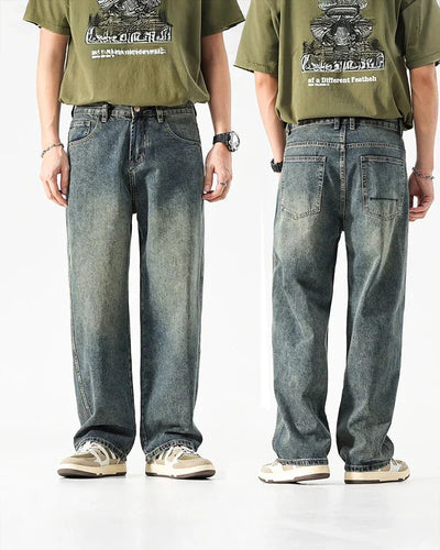 Rigid Washed Denim Jeans