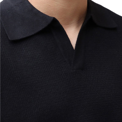 Long Sleeve Knitted Ivory Polo