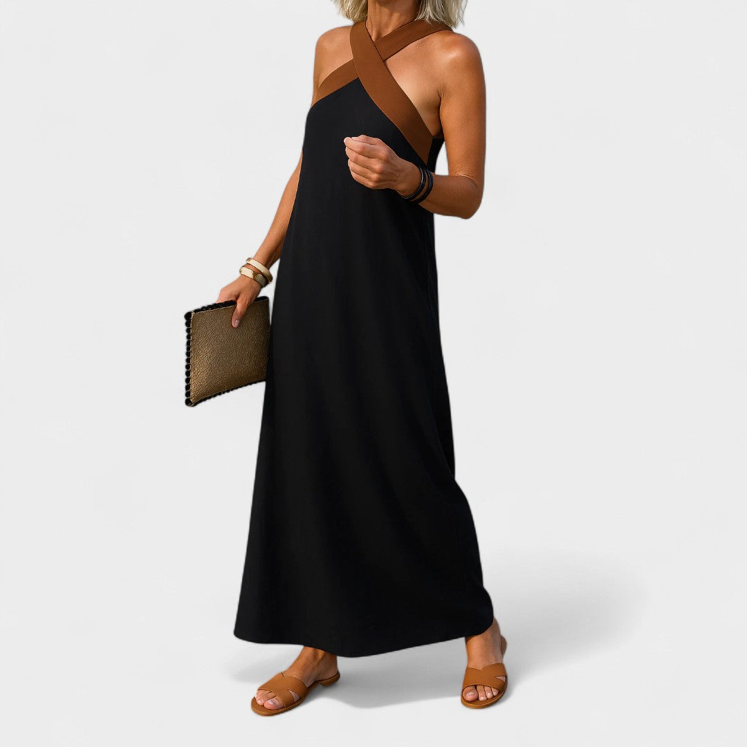 RENEE | CROSS-STRAP MAXI DRESS