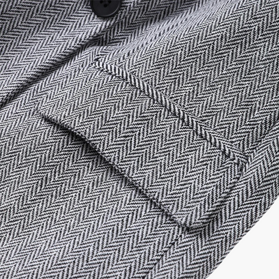 Ivory - Elegant Fishbone Pattern 3-Piece Suit