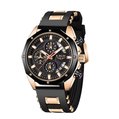Dean | Men's Silicone Strap Sports Chronograph Quartz Watch | 35mm