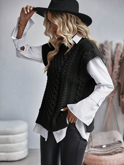 Marie™ | Classic Cable Knit Vest