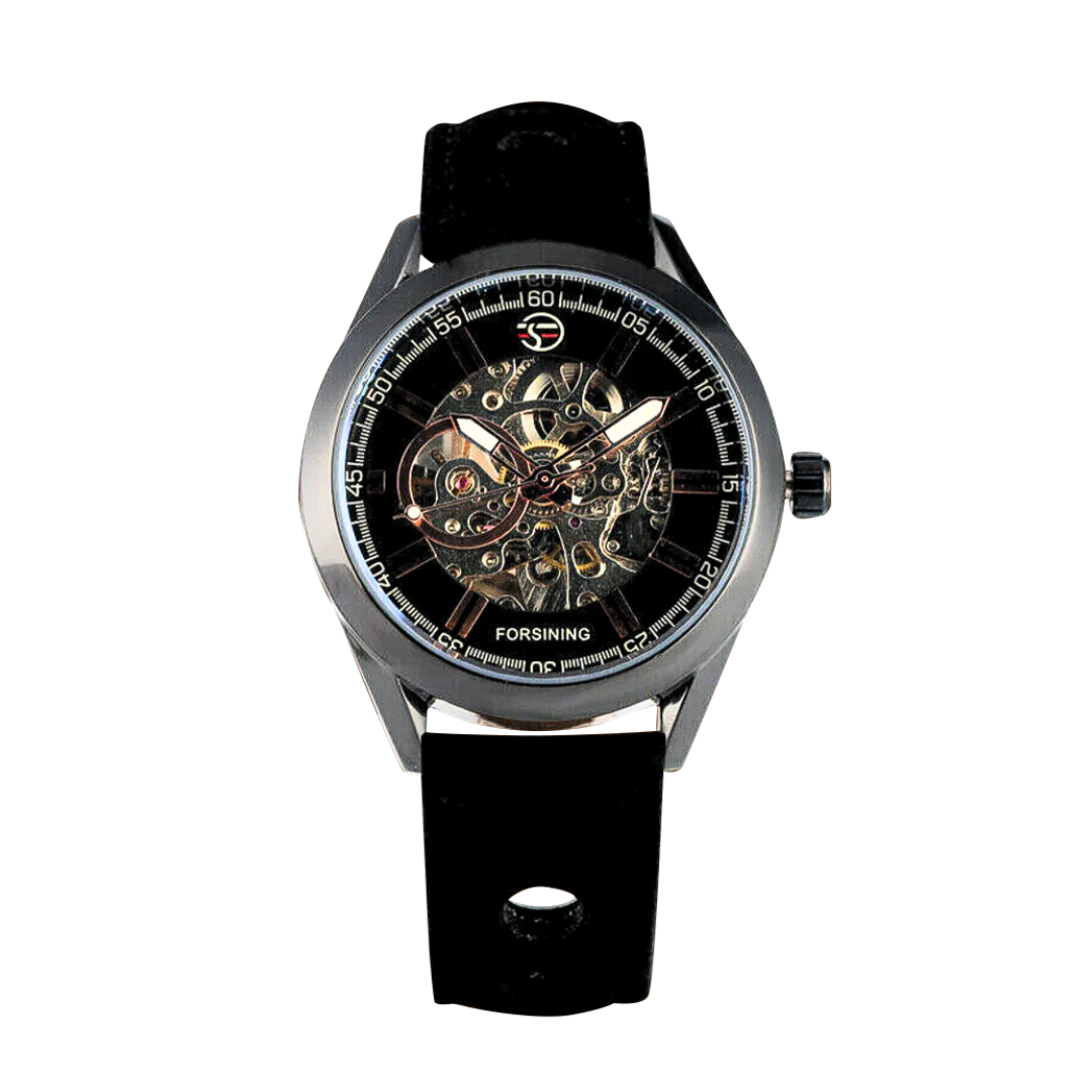 Felipe | Bold Men’s Skeleton Leather Watch