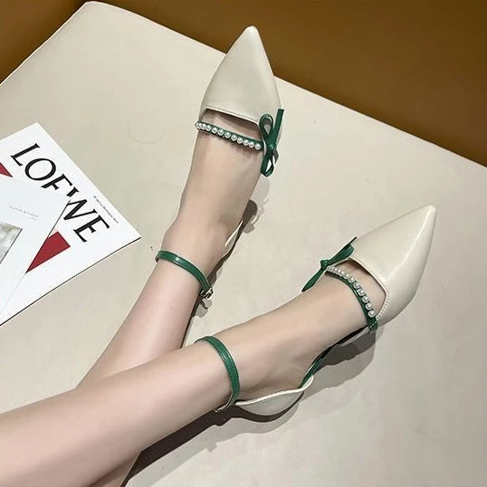 La Vie Pearl Bow Heel