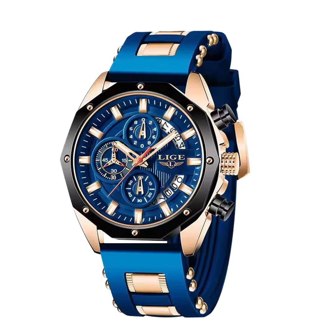 Dean | Men's Silicone Strap Sports Chronograph Quartz Watch | 35mm