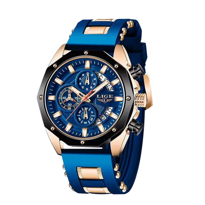 Dean | Men's Silicone Strap Sports Chronograph Quartz Watch | 35mm