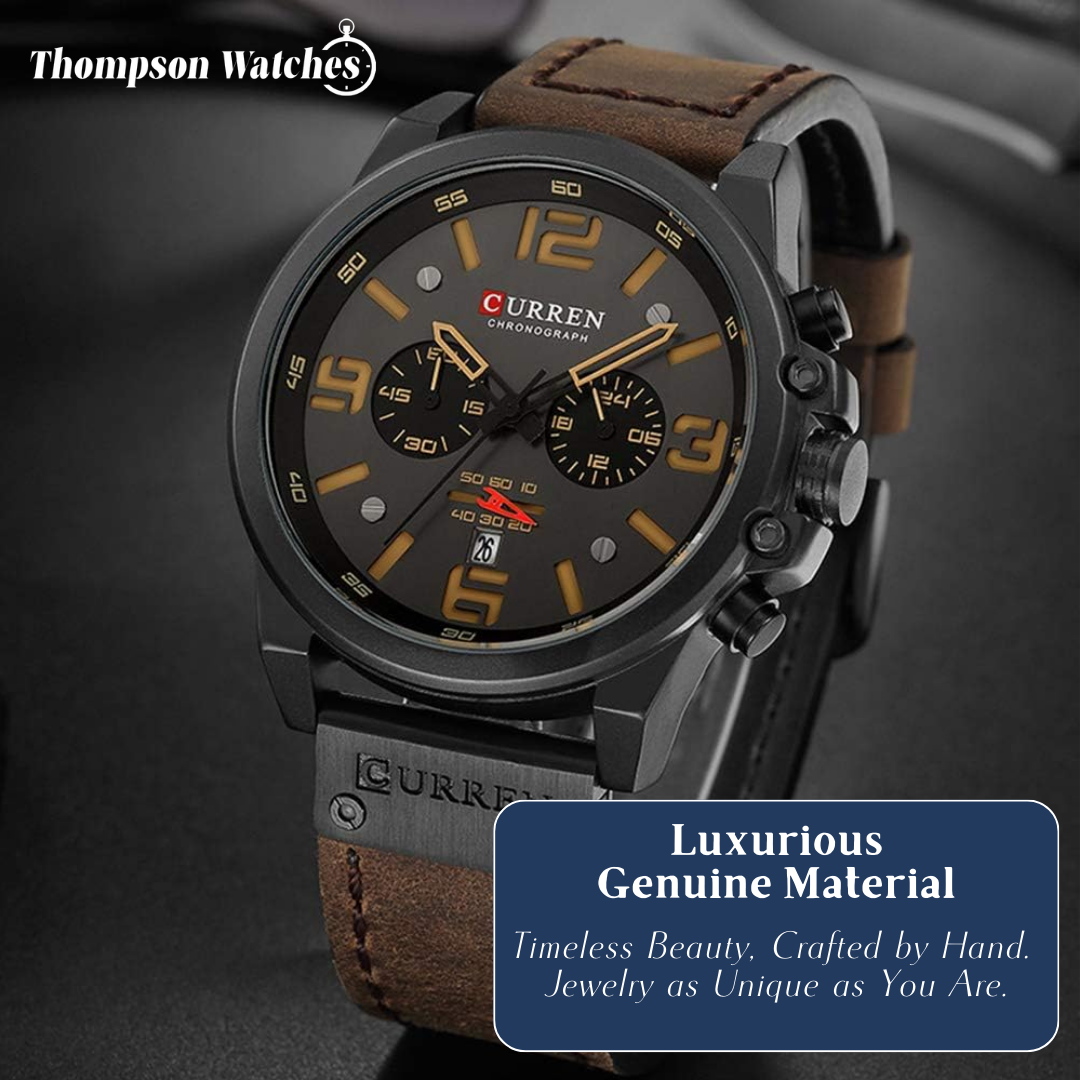 Isaac | Men's Retro Leather Wrist Watch