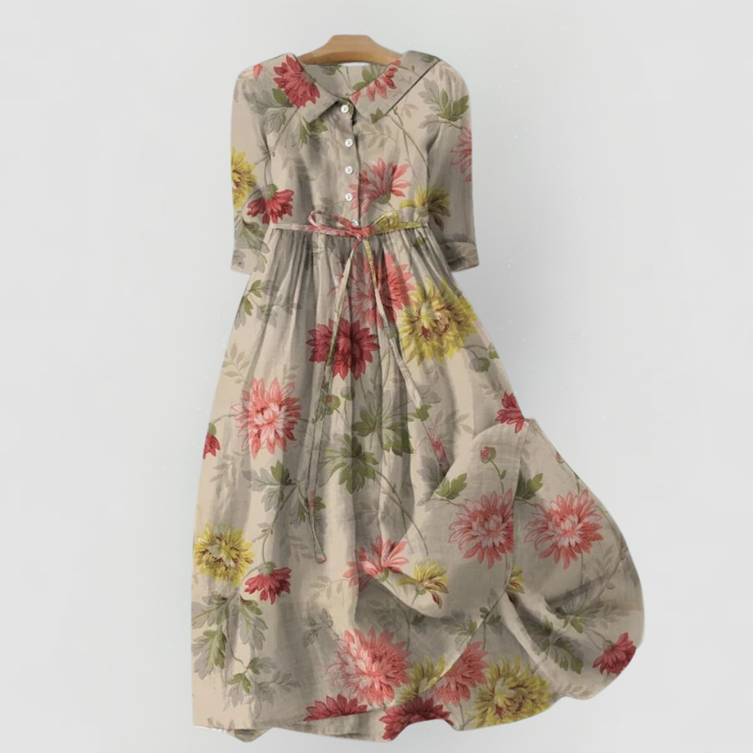 Zinnia - Shirt Dress with Ties for Women