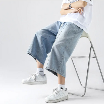 District Wide-Leg Denim Short