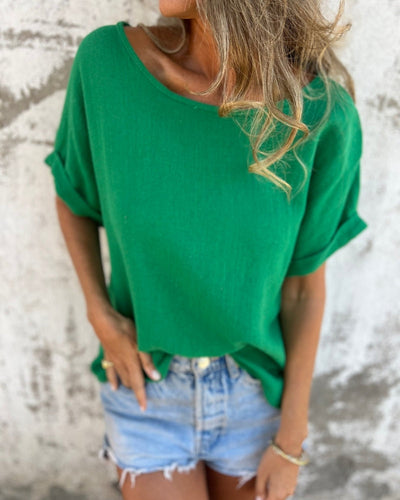 NORTHLINE STUDIO | RELAXED ROLLED-SLEEVE TOP
