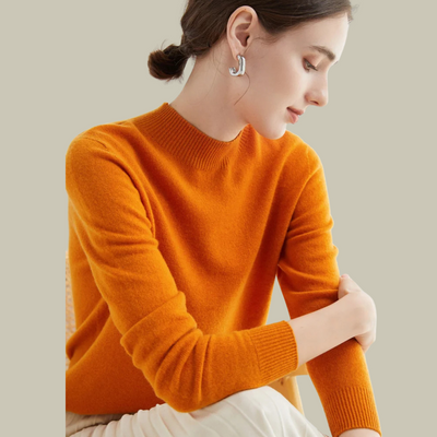 Ivy | Women’s High Neck Slim Fit Merino Wool Sweaters
