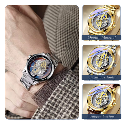 Rio | Hollow Double-sided Dial Skeleton Quartz Watch | 42mm