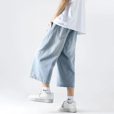 District Wide-Leg Denim Short