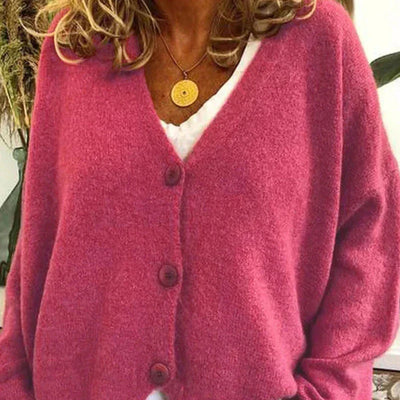 Claire | Women’s Loose Fit V-Neck Cozy Knit Cardigan