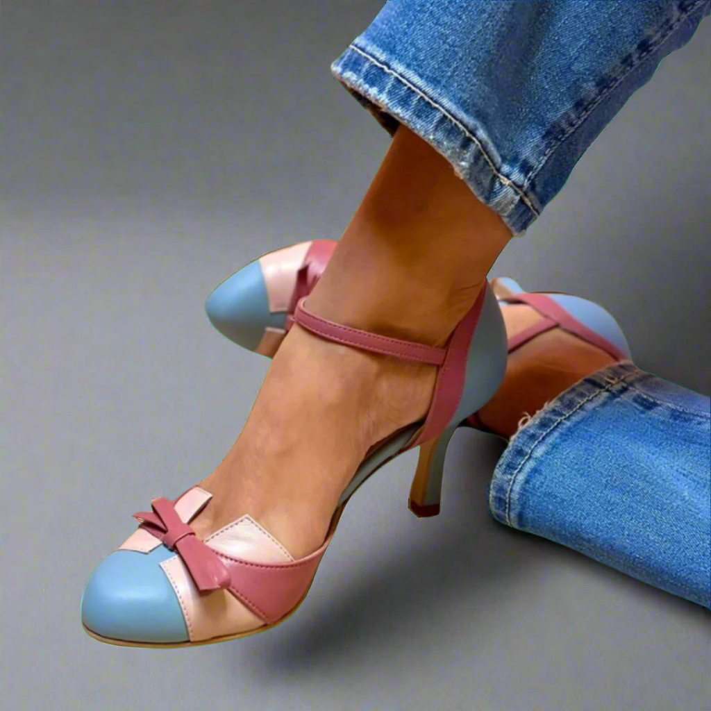 DALIA | MULTICOLORED DECOLLETE WITH ANKLE STRAP