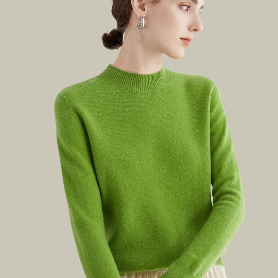 Ivy | Women’s High Neck Slim Fit Merino Wool Sweaters