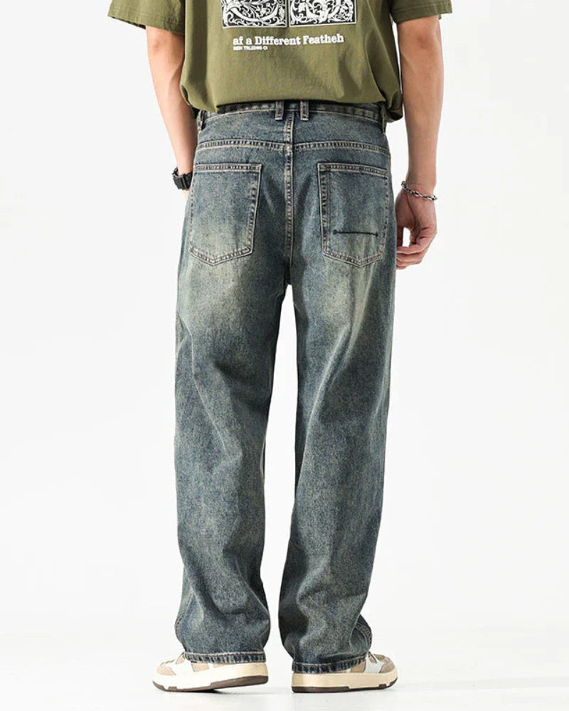 Rigid Washed Denim Jeans