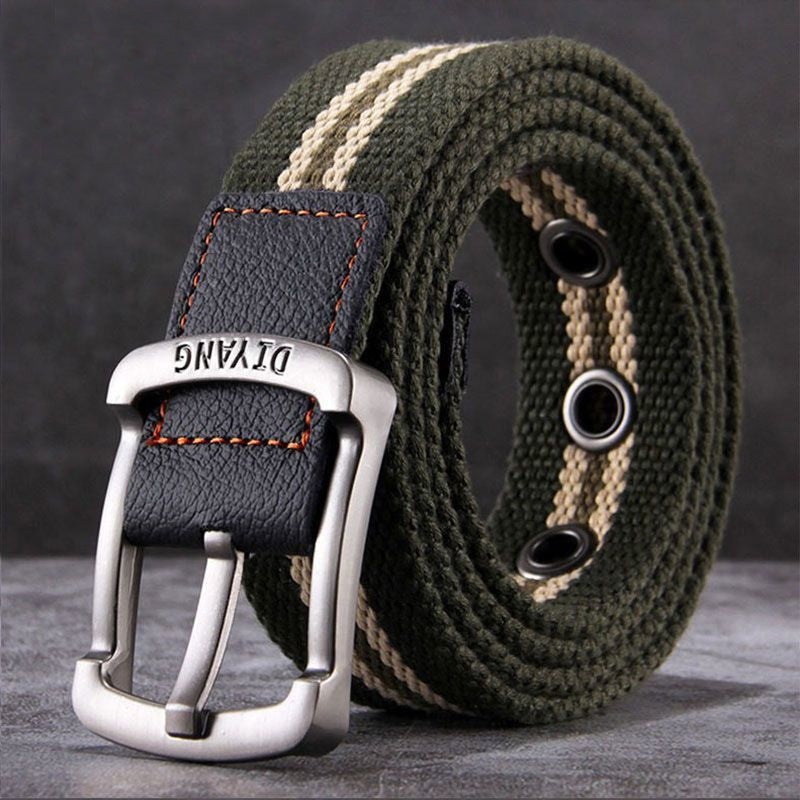 Men's Casual Canvas Leather Pin Buckle Belt MTA2217D6U