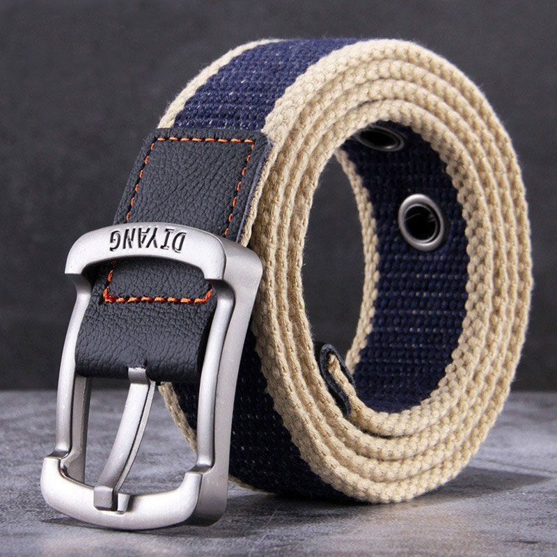 Men's Casual Canvas Leather Pin Buckle Belt MTA2217D6U