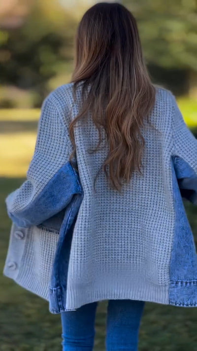 Raya™ | Patch Knit Casual Cardigan