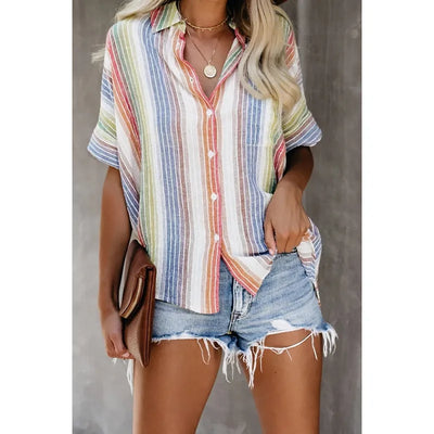 Avencea | Short Sleeve T-Shirt with Pockets and Buttons