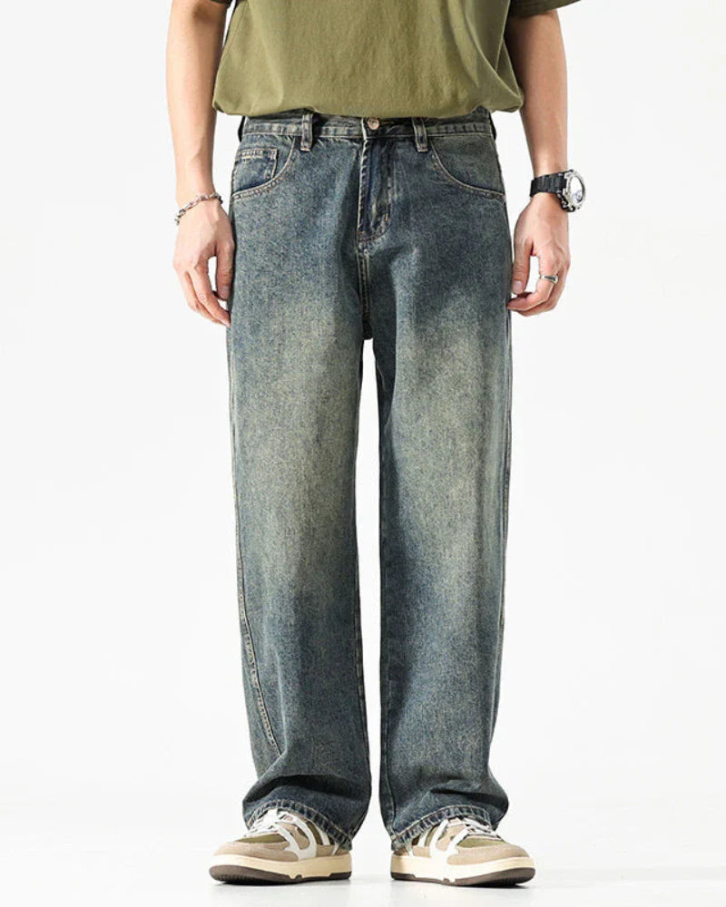 Rigid Washed Denim Jeans