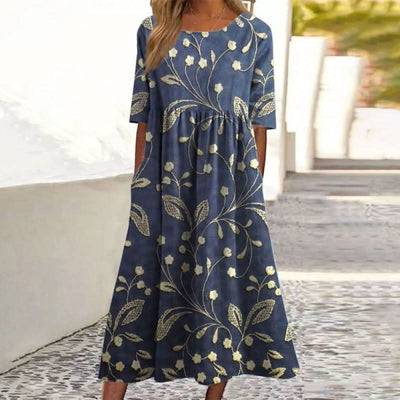 Wendy™ | Embroidered Relaxed Midi Dress