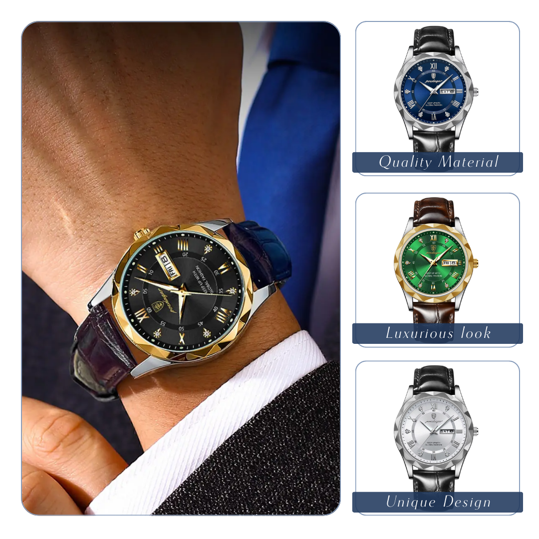 Levi | Men's Quartz Watch with Date and Day Display | 41mm