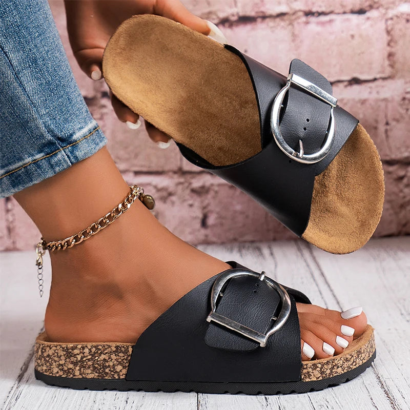 Bellevue Buckle Mule Slide