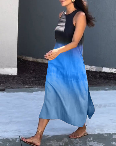 Carys - Sleeveless Round Neck Gradient Dress