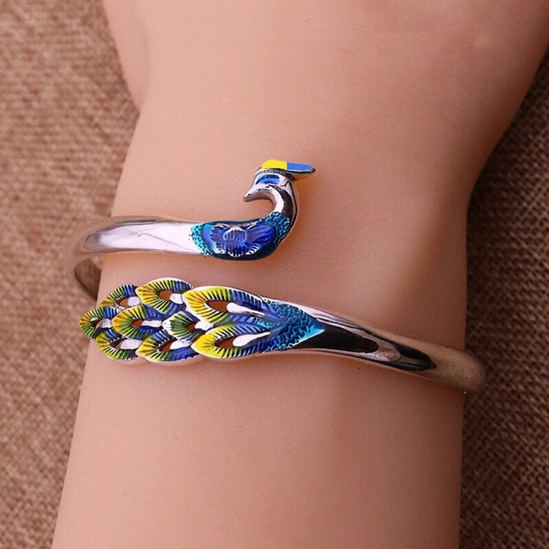 Imperial Peacock Cuff Bracelet