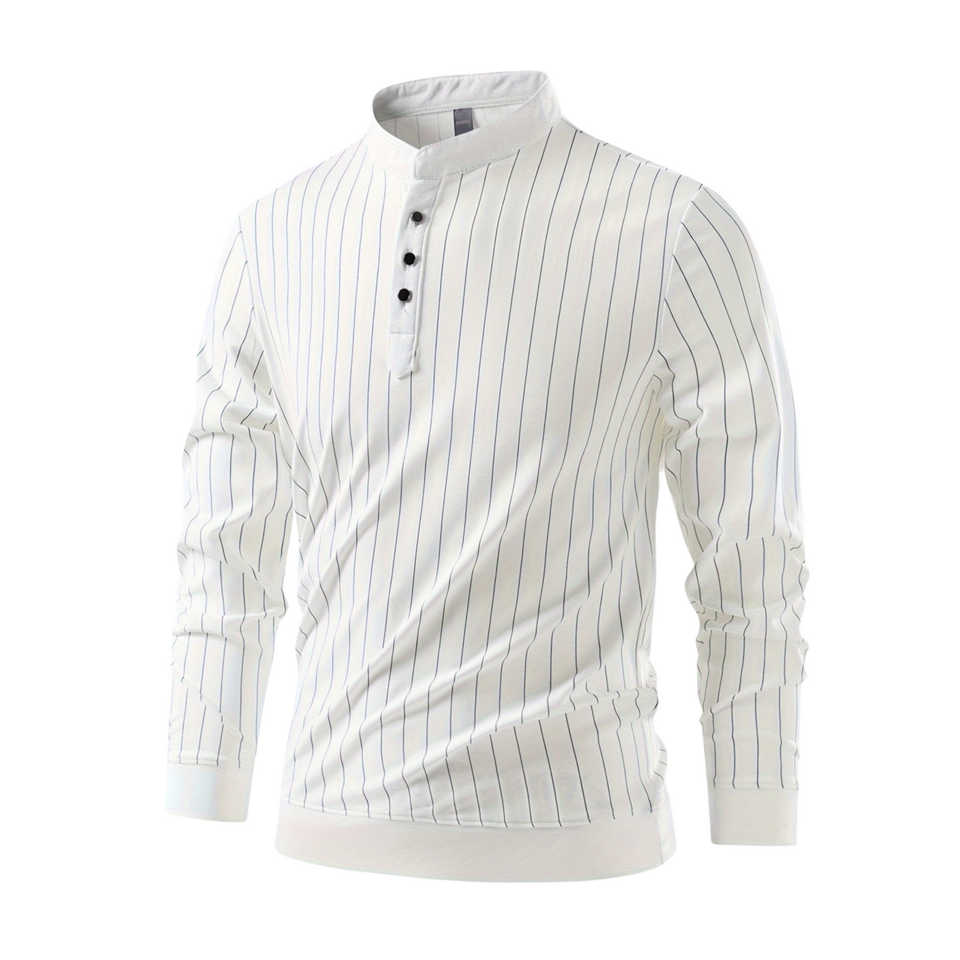 Stratus Pinstripe Mandarin Collar Shirt
