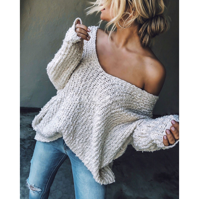 Gabby™ | Lightweight V-Neck Drop Shoulder Sweater