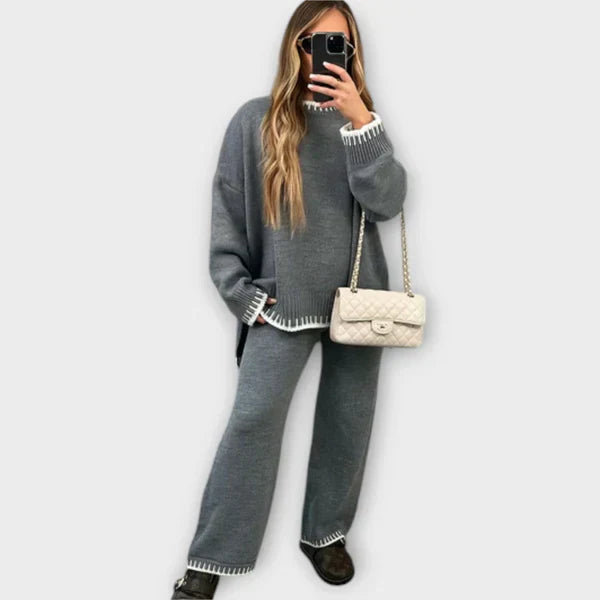 Isabel - 2-Piece Set with Knitted Top and Wide Pants